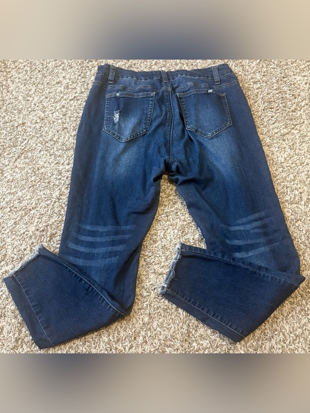 Encore Jeans Women’s Dark Blue Distressed Jeggings - Picture 2 of 8